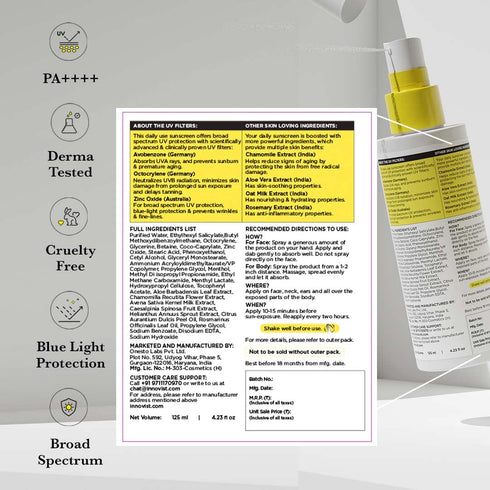 Sunscoop Hydrating Face & Body Fluid Sunscreen Spray